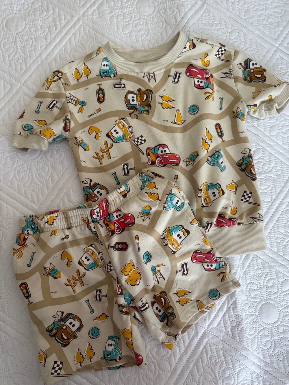 Disney Beige Cartoon Cars Set
